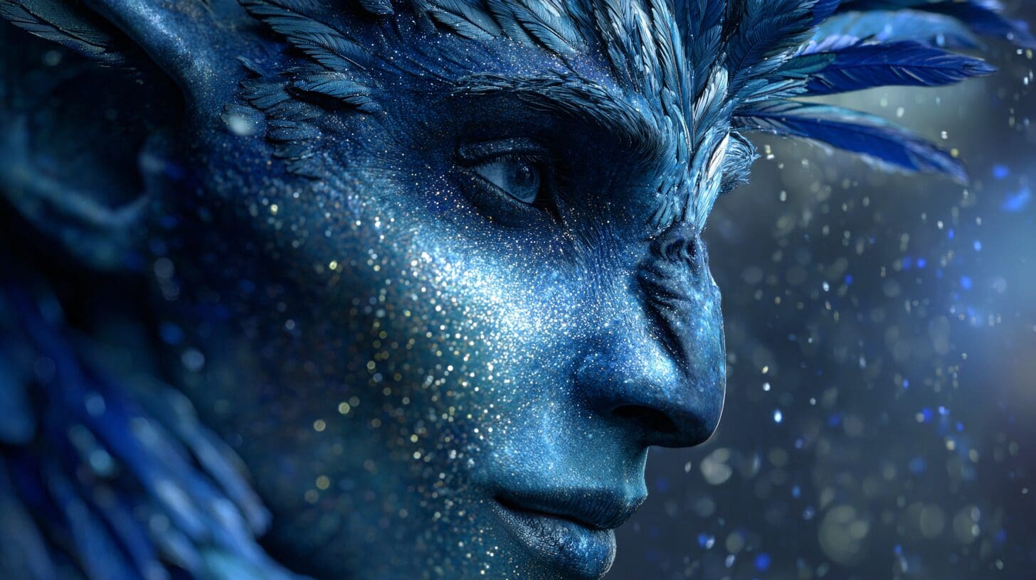 blue avian being image