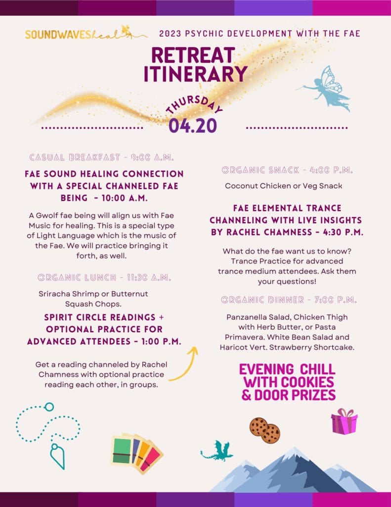 Elemental Psychic Development retreat itinerary image