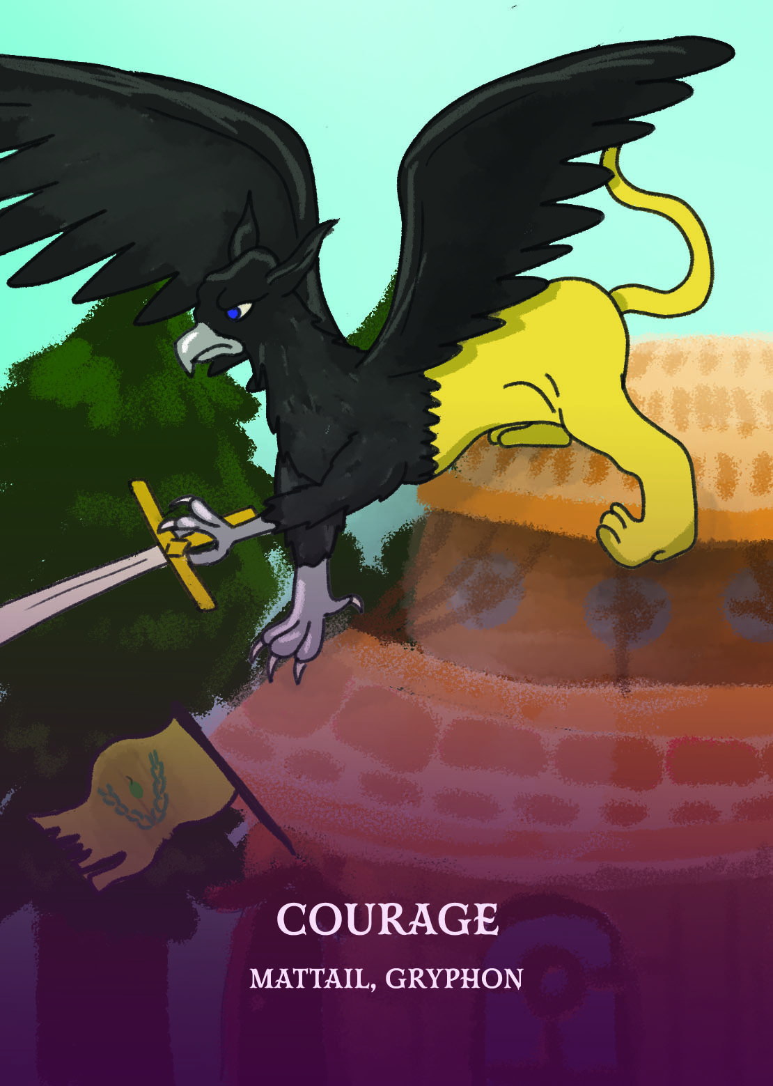 Mattail the gryphon from Elemental Magick and manifestation deck image